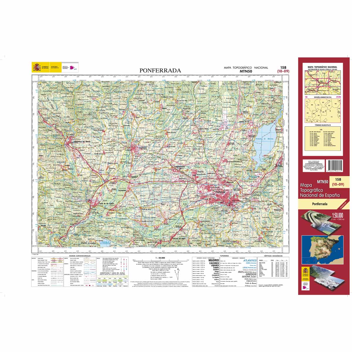 Online bestellen: Topografische kaart 158 MT50 Ponferrada | CNIG - Instituto Geográfico Nacional1