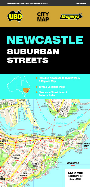 Online bestellen: Wegenkaart - landkaart 280 Newcastle Suburban Streets | UBD Gregory's