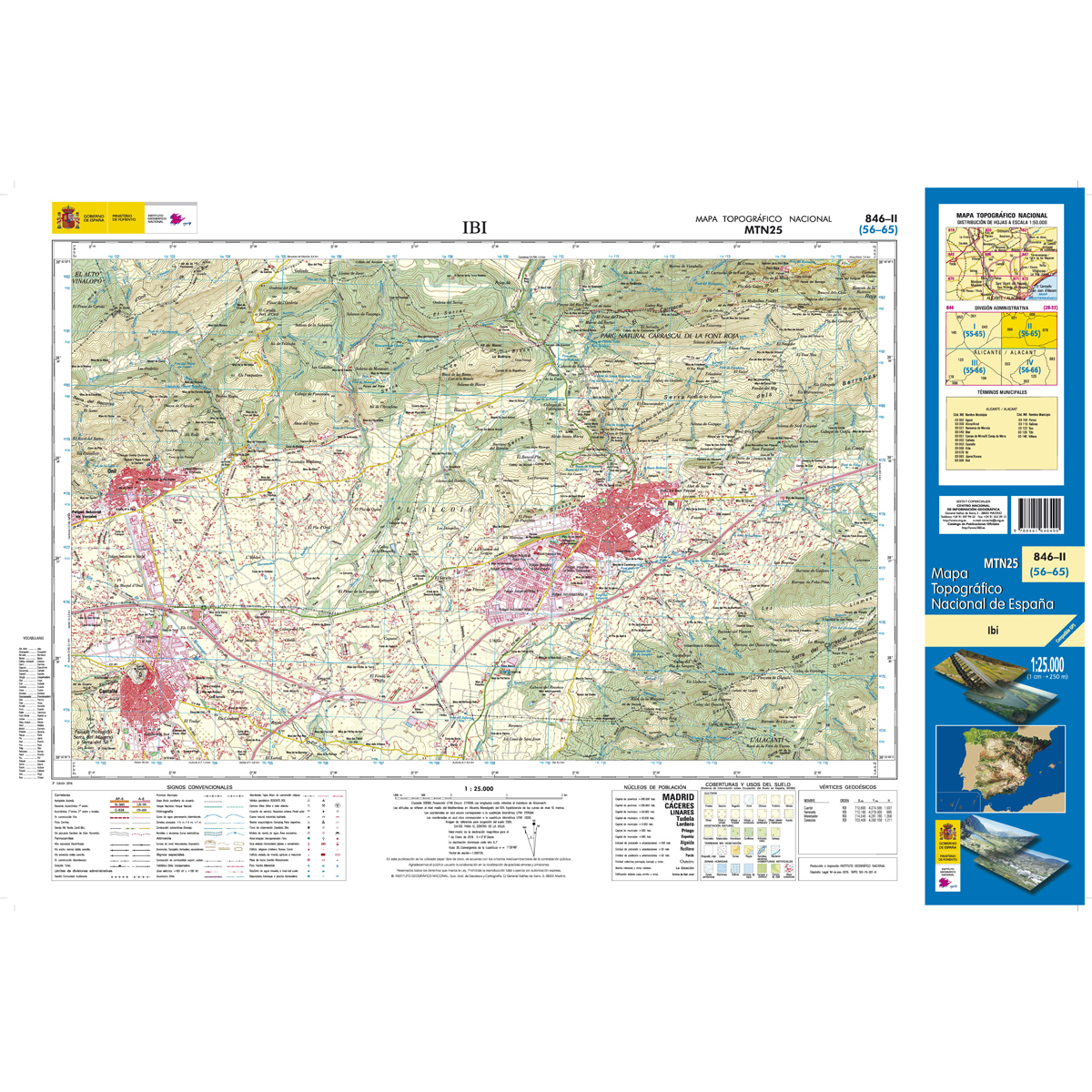 Online bestellen: Topografische kaart 846-II Ibi | CNIG - Instituto Geográfico Nacional1