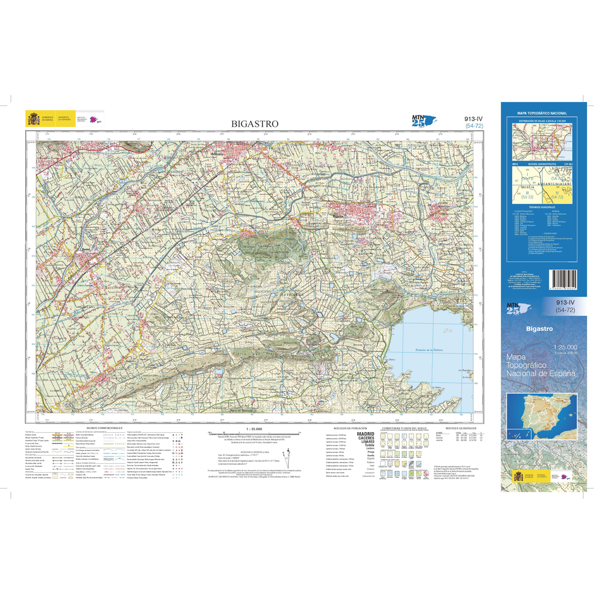 Online bestellen: Topografische kaart 913-IV Bigastro | CNIG - Instituto Geográfico Nacional1