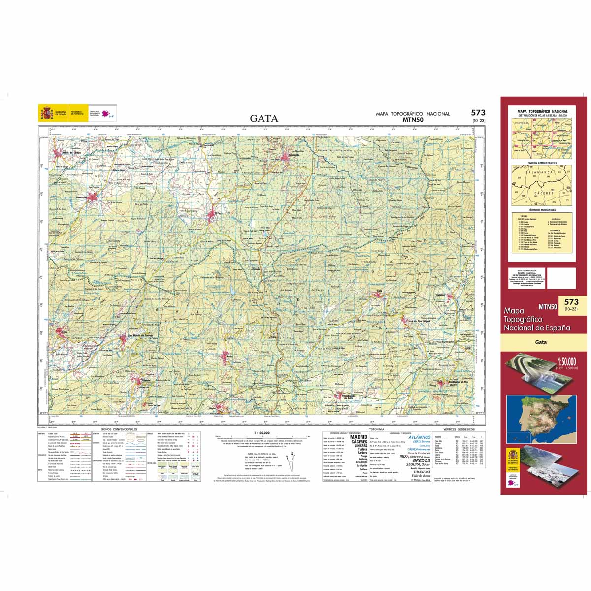 Online bestellen: Topografische kaart 573 MT50 Gata | CNIG - Instituto Geográfico Nacional1