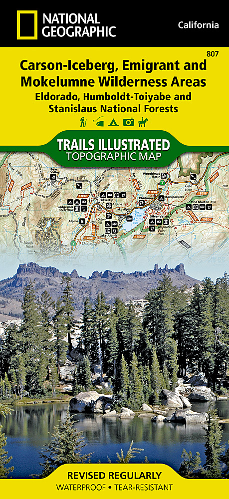 Online bestellen: Wandelkaart 807 Topographic Map Guide Carson-Iceberg, Emigrant, & Mokelumne Wilderness Areas - Eldorado, Humboldt-Toiyabe, and Stanislaus National Forests /CA | National Geographic