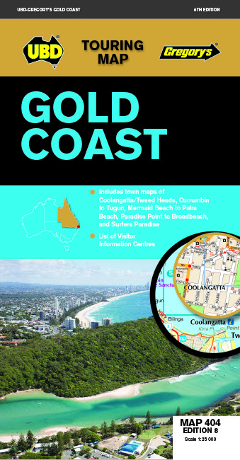 Online bestellen: Wegenkaart - landkaart 404 Gold Coast | UBD Gregory's