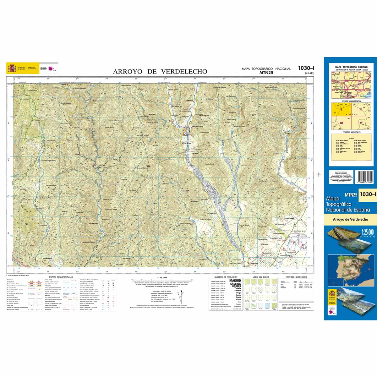 Online bestellen: Topografische kaart 1030-I Arroyo de Verdelecho | CNIG - Instituto Geográfico Nacional1