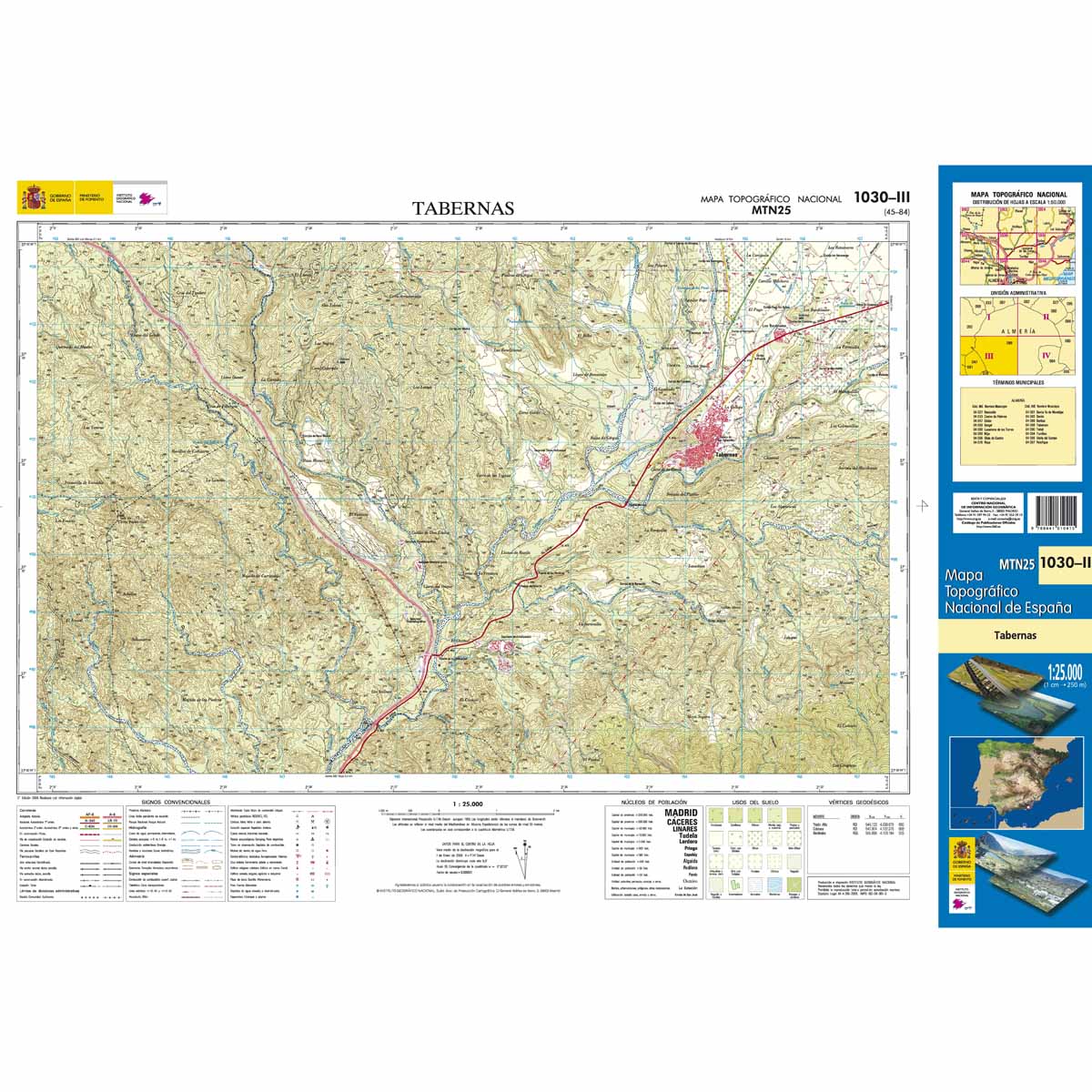 Online bestellen: Topografische kaart 1030-III Tabernas | CNIG - Instituto Geográfico Nacional1