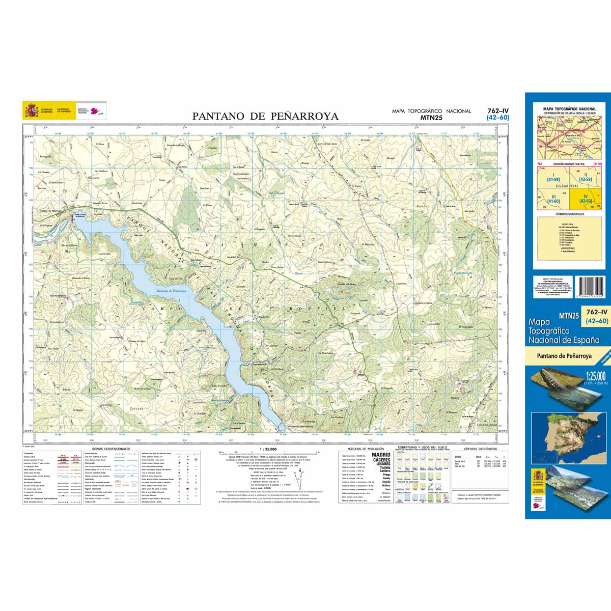 Online bestellen: Topografische kaart 762-IV Pantano Peñarroya | CNIG - Instituto Geográfico Nacional1