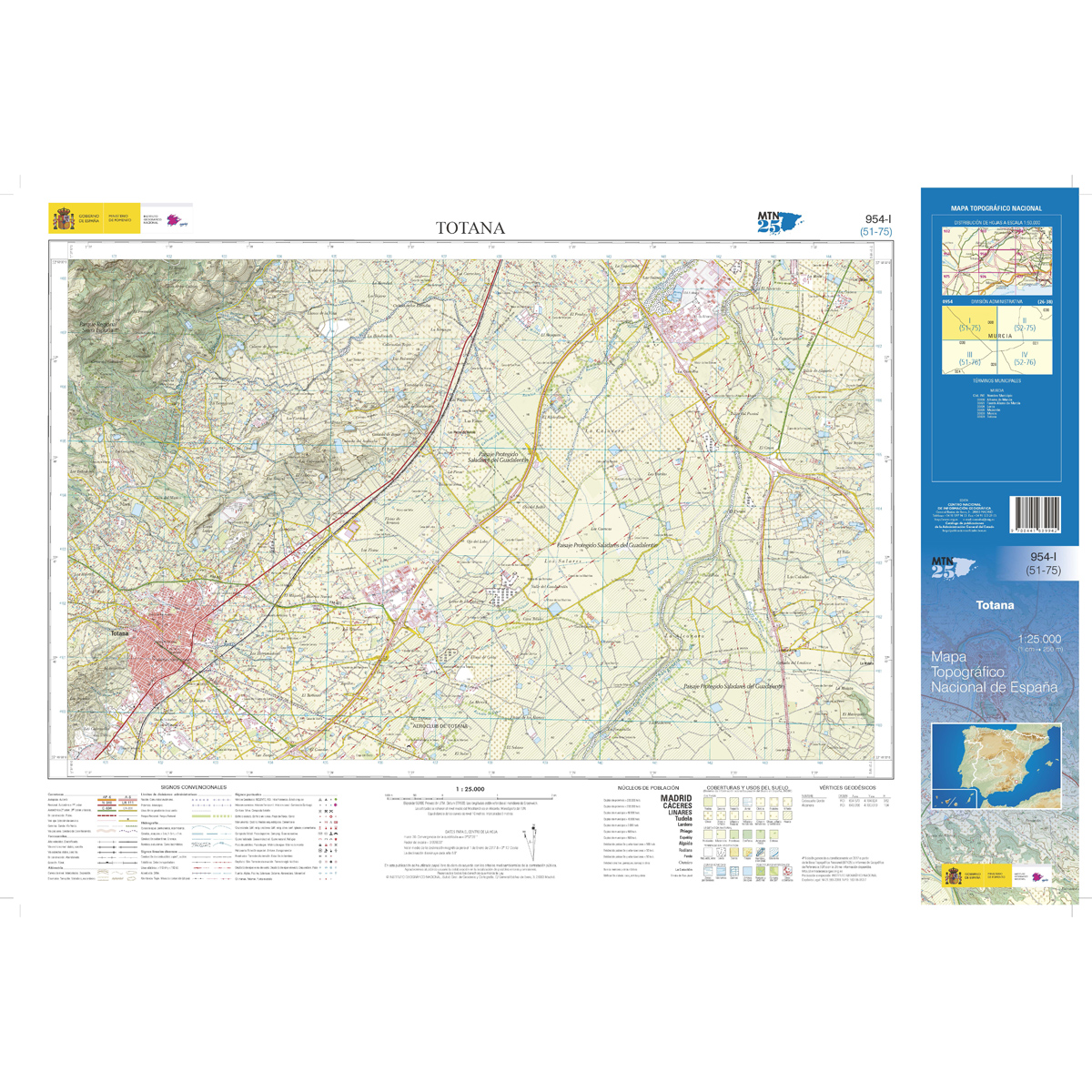 Online bestellen: Topografische kaart 954-I Totana | CNIG - Instituto Geográfico Nacional1