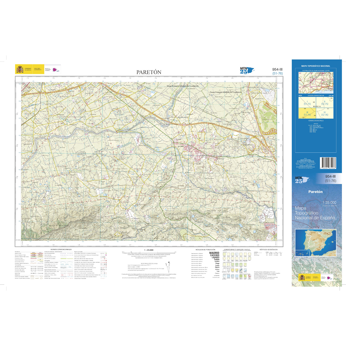 Online bestellen: Topografische kaart 954-III Paretón | CNIG - Instituto Geográfico Nacional1