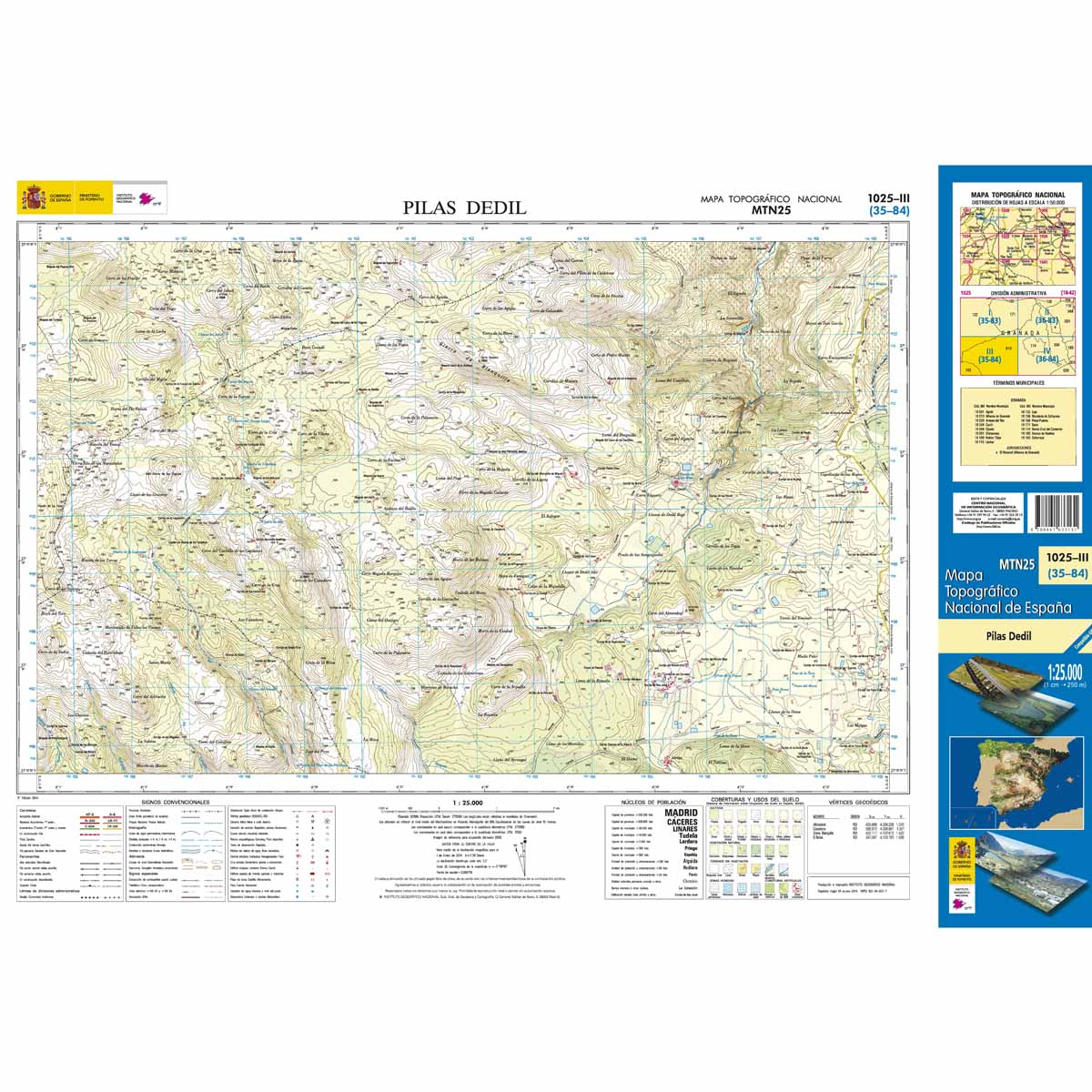 Online bestellen: Topografische kaart 1025-III Pilas Dedil | CNIG - Instituto Geográfico Nacional1