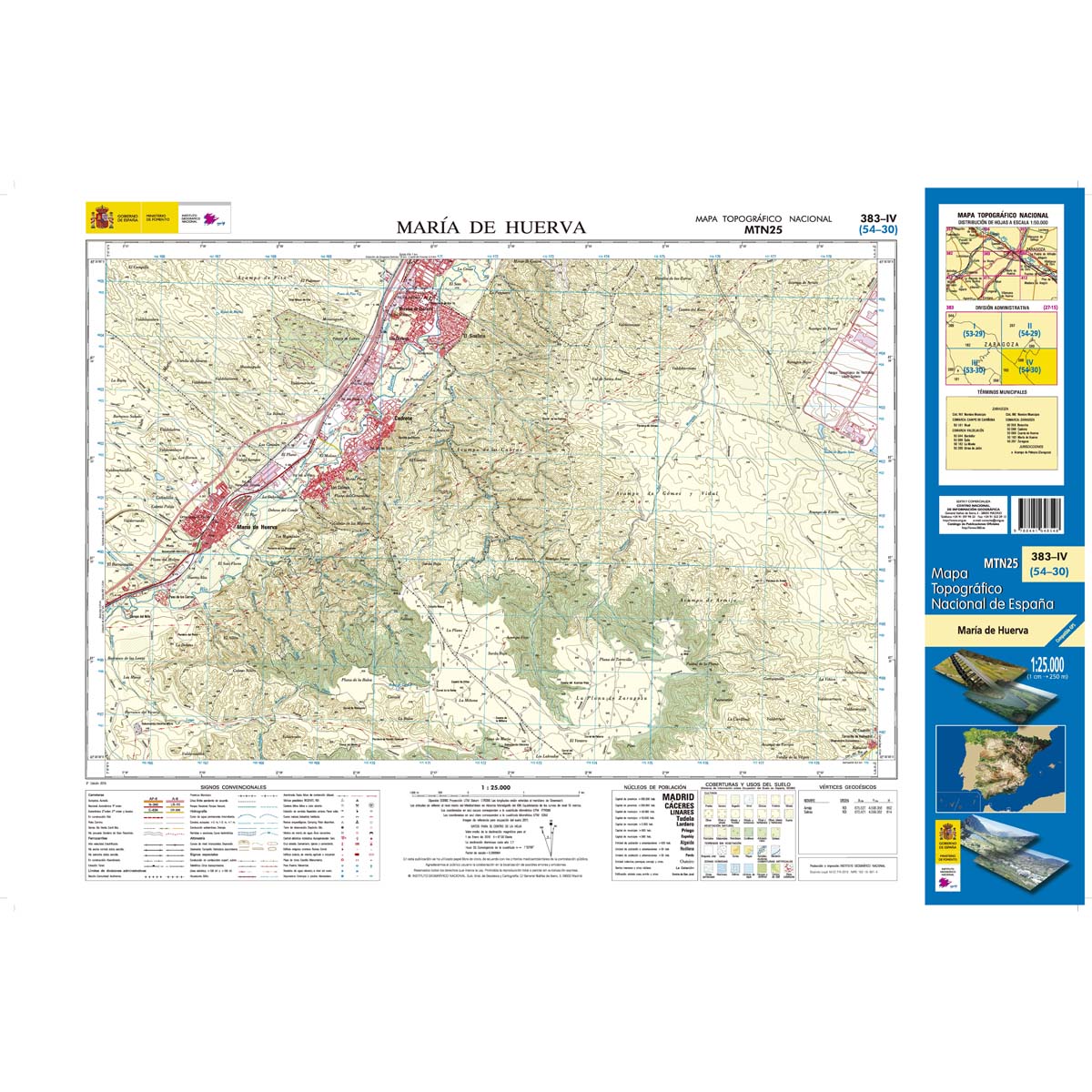 Online bestellen: Topografische kaart 383-IV María de Huerva | CNIG - Instituto Geográfico Nacional1