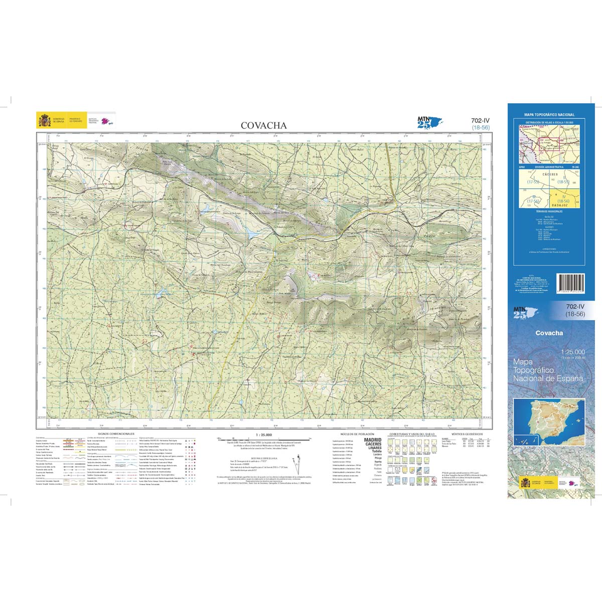 Online bestellen: Topografische kaart 702-IV Covacha | CNIG - Instituto Geográfico Nacional1