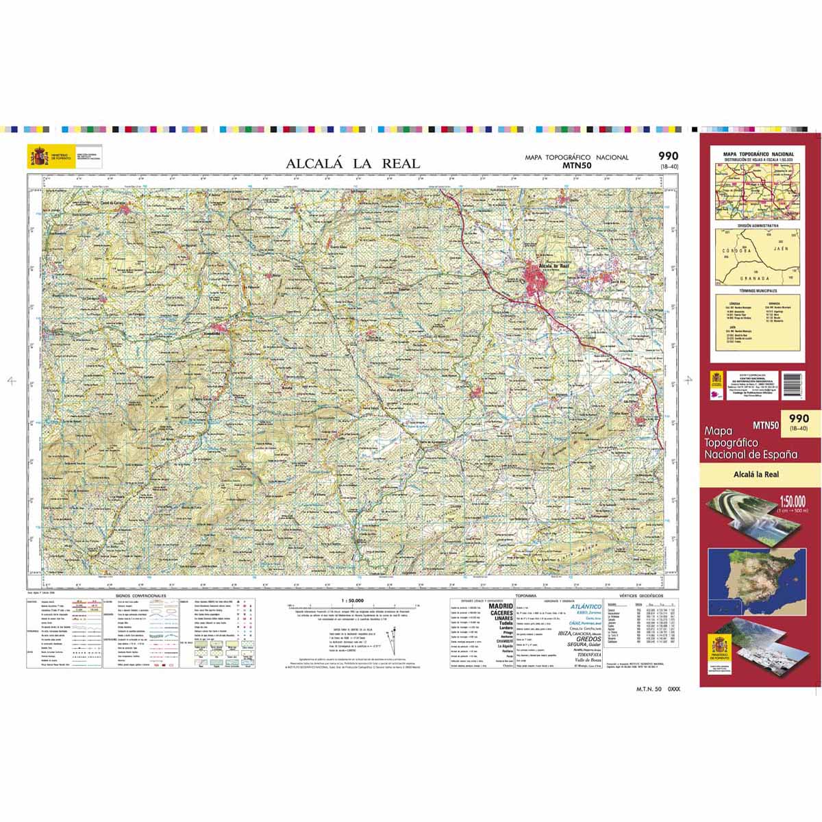 Online bestellen: Topografische kaart 990 MT50 Alcalá la Real | CNIG - Instituto Geográfico Nacional1