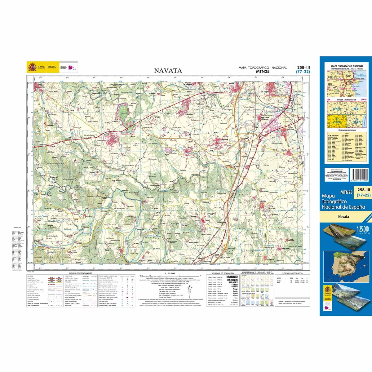 Online bestellen: Topografische kaart 258-III Navata | CNIG - Instituto Geográfico Nacional1