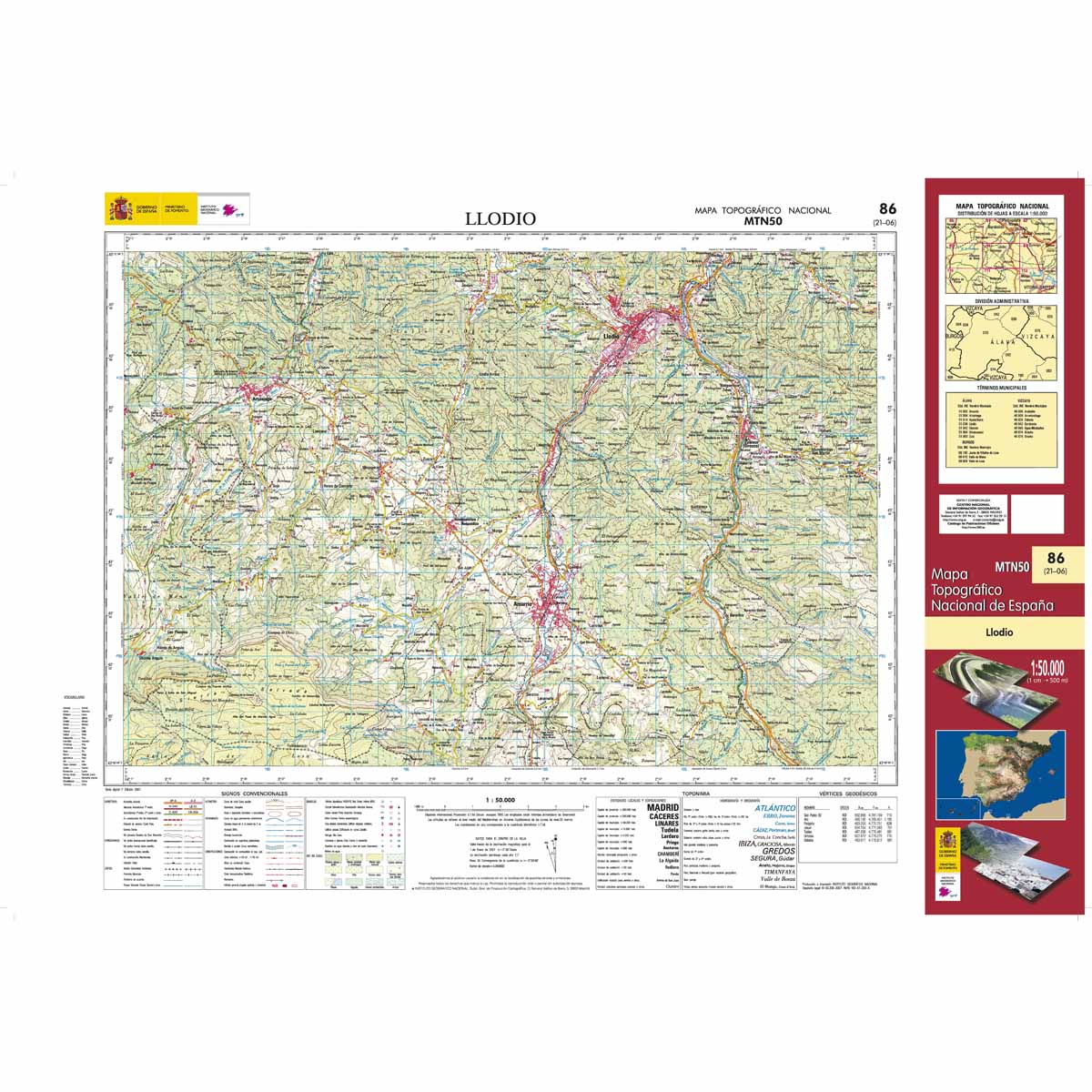 Online bestellen: Topografische kaart 86 MT50 Llodio | CNIG - Instituto Geográfico Nacional1