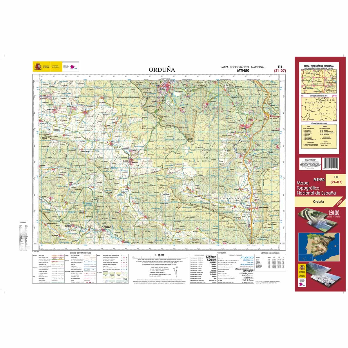 Online bestellen: Topografische kaart 111 MT50 Orduña | CNIG - Instituto Geográfico Nacional1