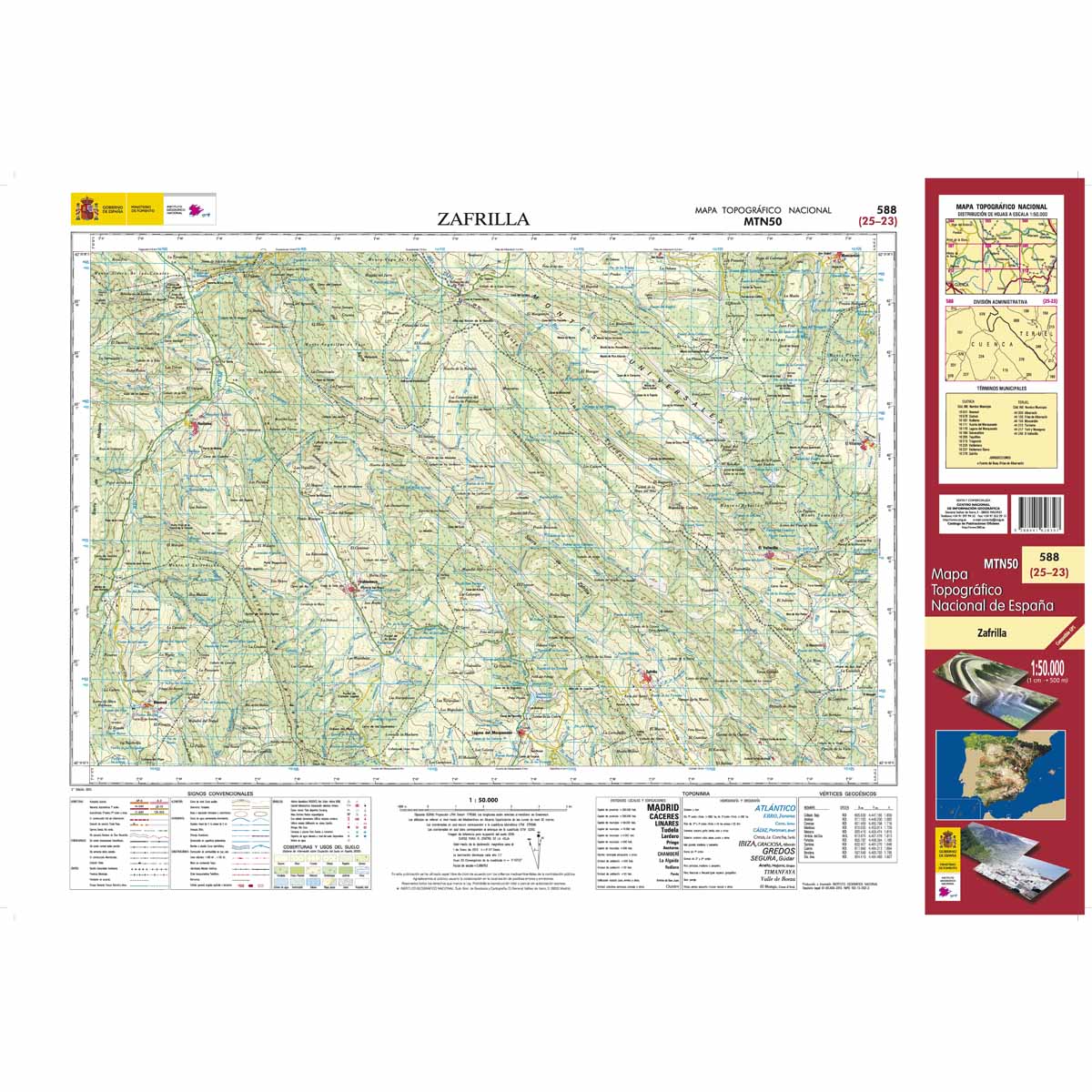 Online bestellen: Topografische kaart 588 MT50 Zafrilla | CNIG - Instituto Geográfico Nacional1