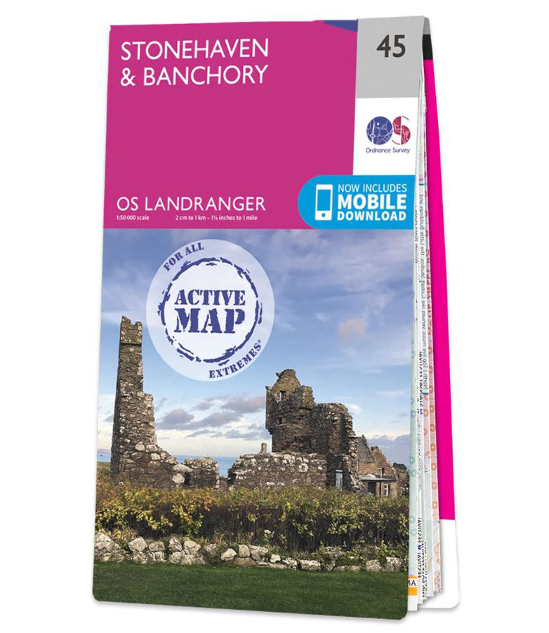 Online bestellen: Wandelkaart - Topografische kaart 45 Landranger Active Stonehaven / Banchory | Ordnance Survey