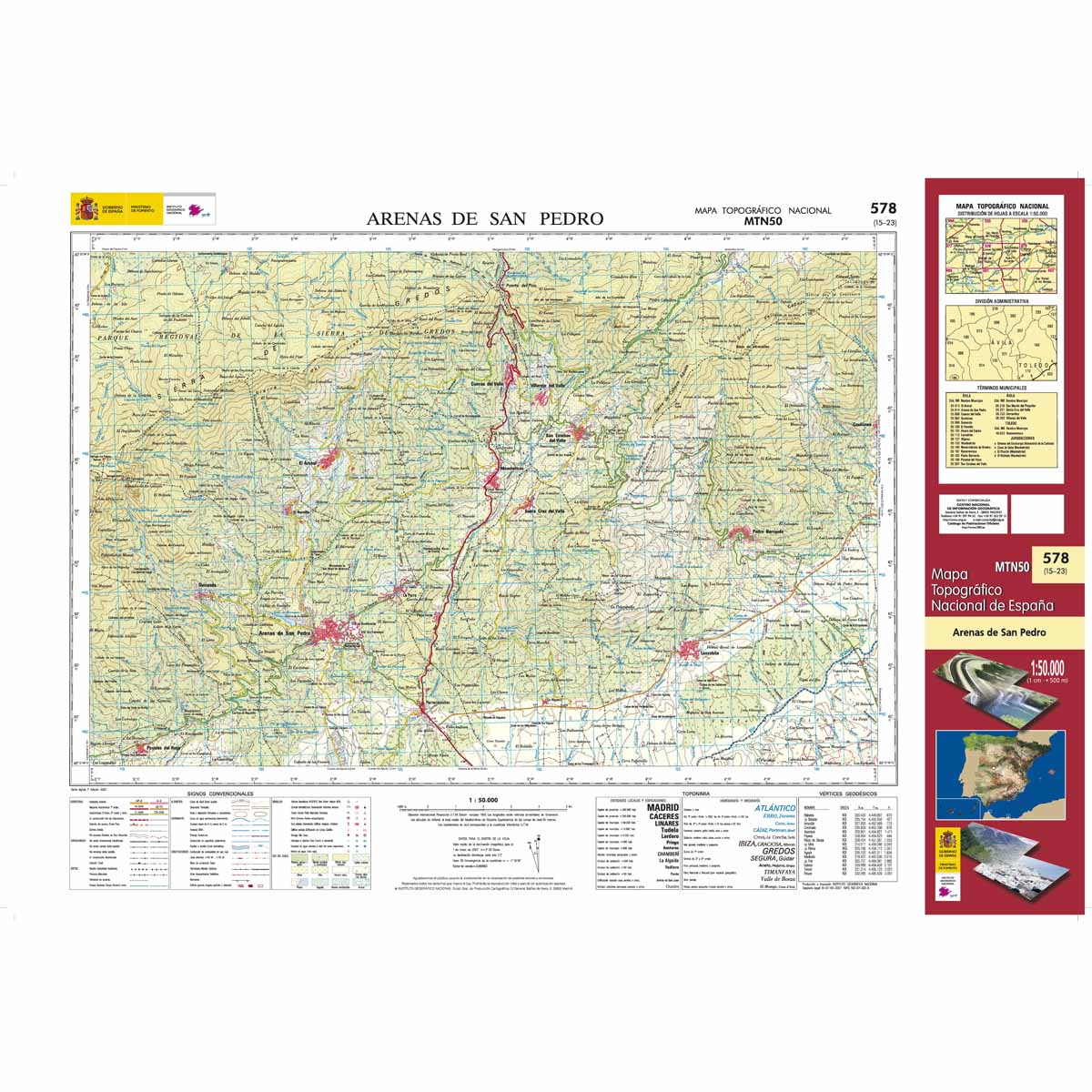 Online bestellen: Topografische kaart 578 MT50 Arenas de San Pedro | CNIG - Instituto Geográfico Nacional1