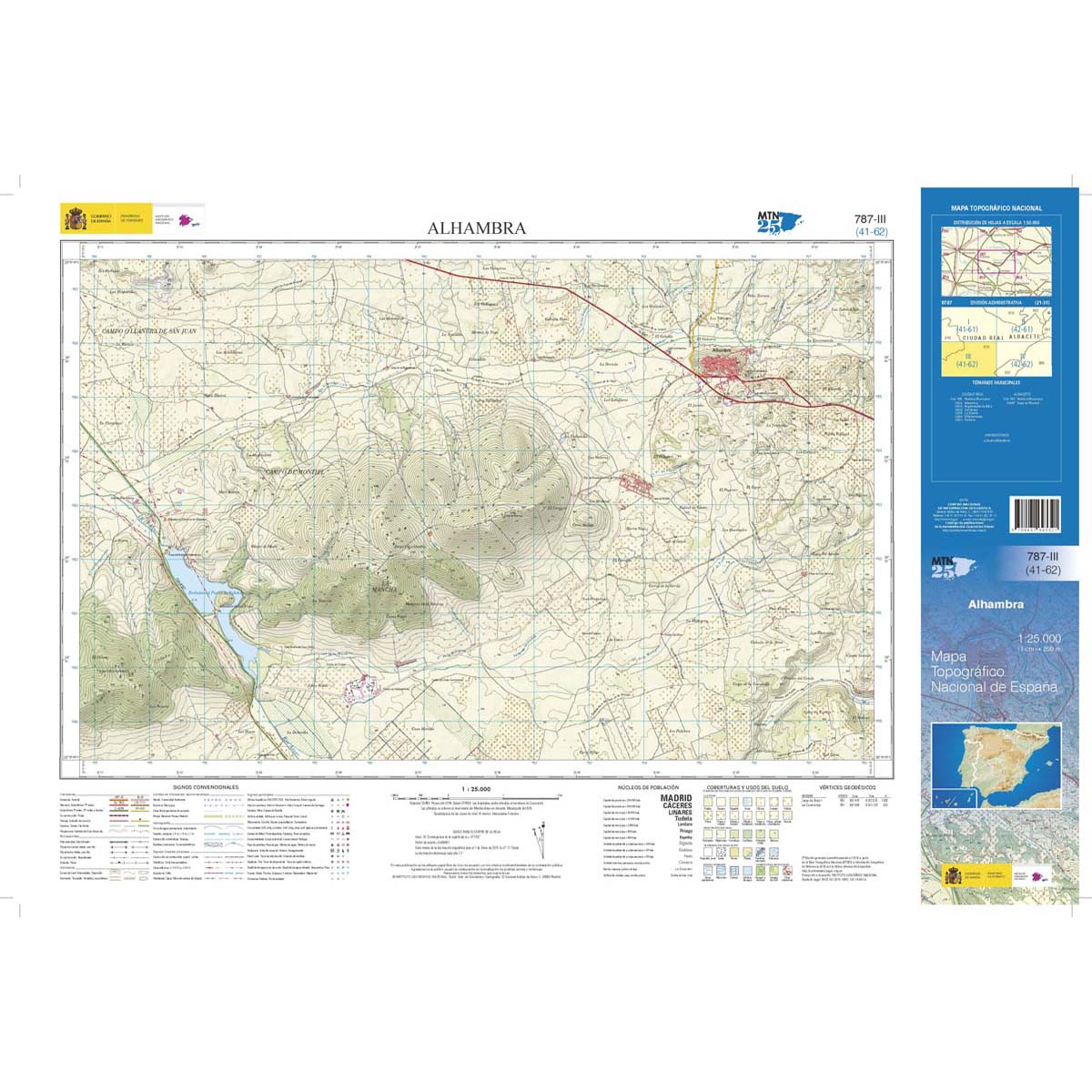 Online bestellen: Topografische kaart 787-III Alhambra | CNIG - Instituto Geográfico Nacional1