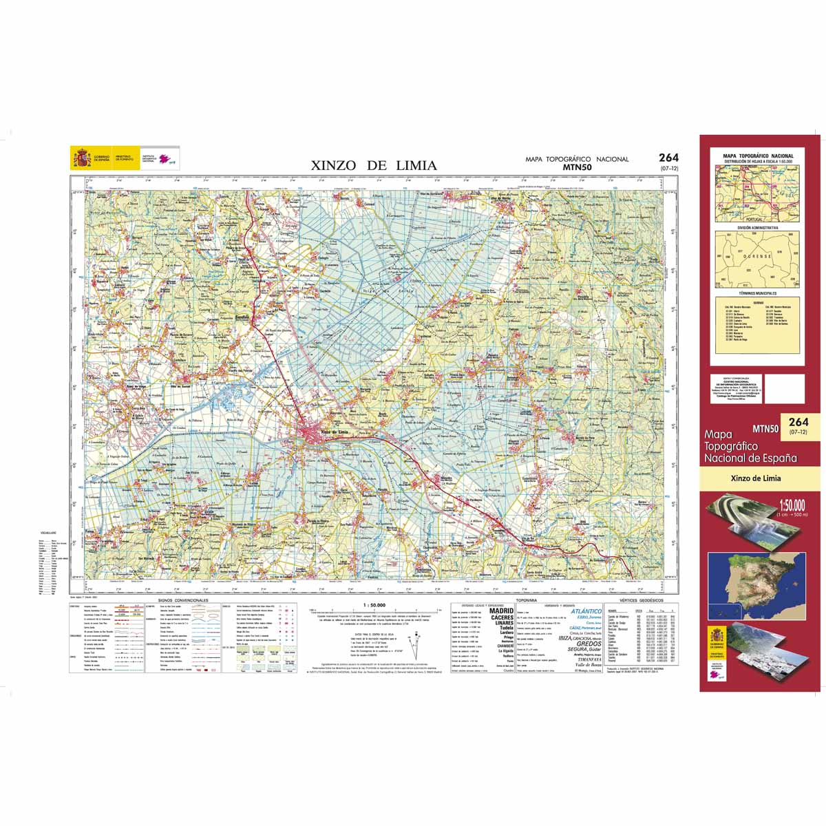 Online bestellen: Topografische kaart 264 MT50 Xinzo de Limia | CNIG - Instituto Geográfico Nacional1