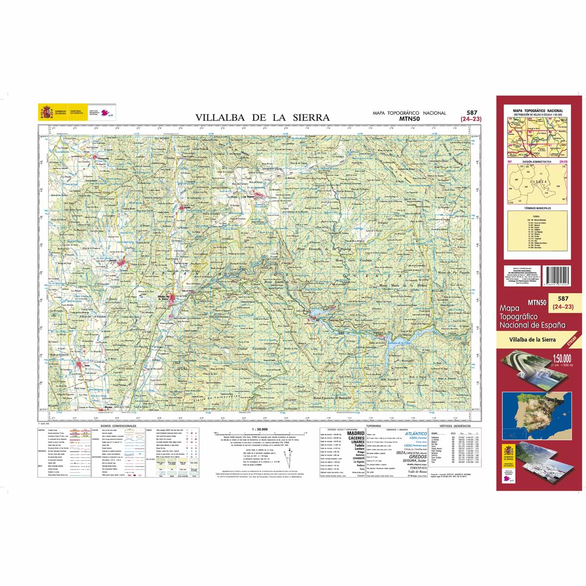 Online bestellen: Topografische kaart 587 MT50 Villalba de la Sierra | CNIG - Instituto Geográfico Nacional1