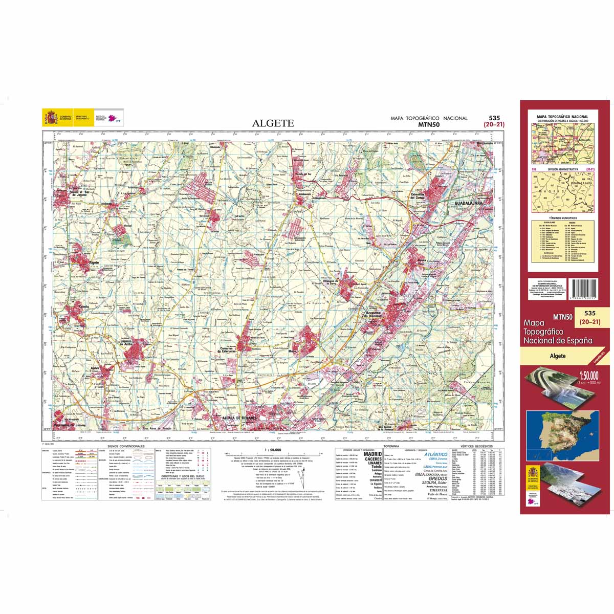 Online bestellen: Topografische kaart 535 MT50 Algete | CNIG - Instituto Geográfico Nacional1