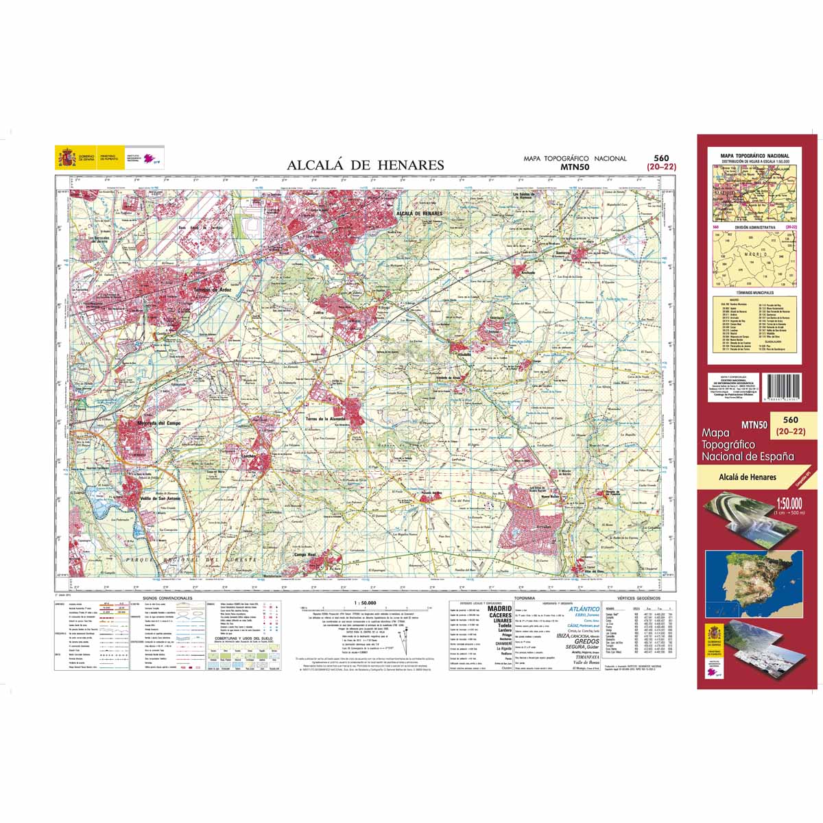 Online bestellen: Topografische kaart 560 MT50 Alcalá de Henares | CNIG - Instituto Geográfico Nacional1