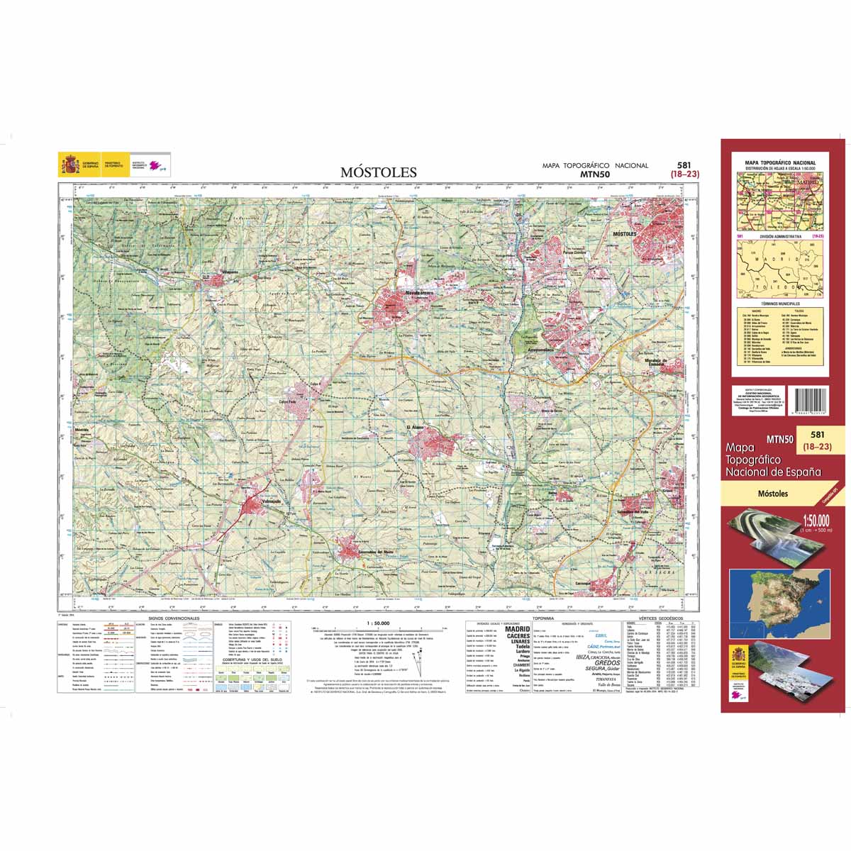 Online bestellen: Topografische kaart 581 MT50 Móstoles | CNIG - Instituto Geográfico Nacional1