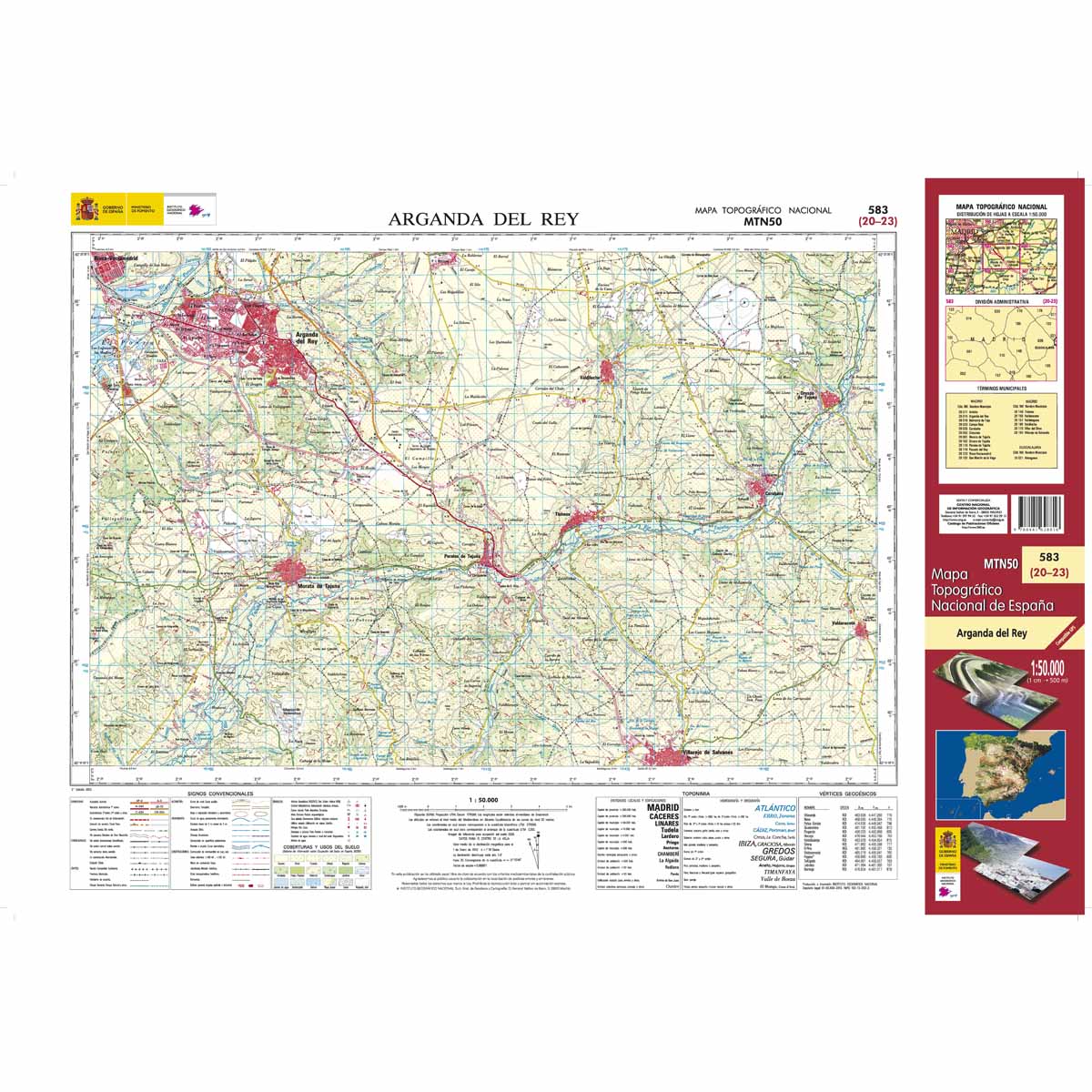 Online bestellen: Topografische kaart 583 MT50 Arganda del Rey | CNIG - Instituto Geográfico Nacional1