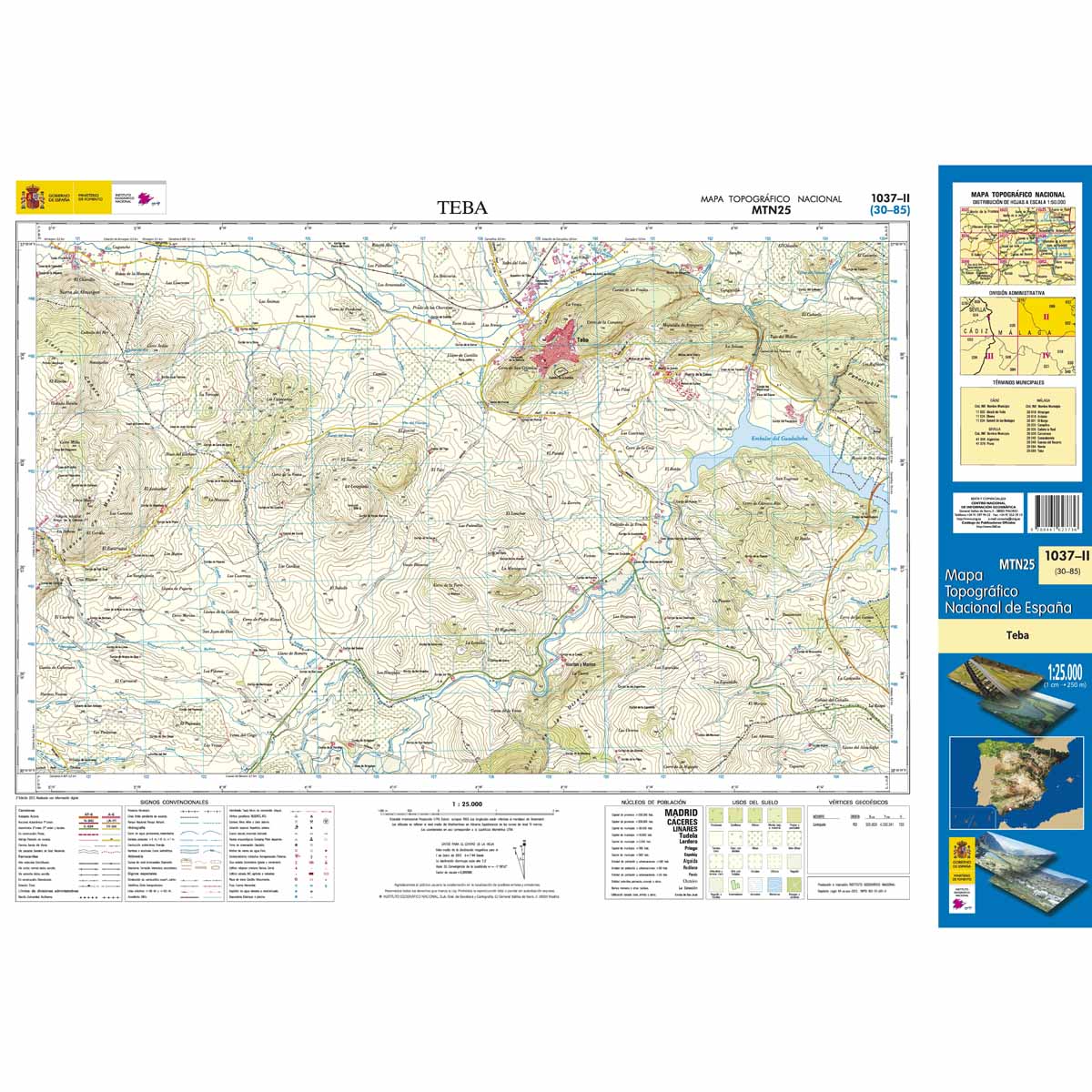 Online bestellen: Topografische kaart 1037-II Teba | CNIG - Instituto Geográfico Nacional1