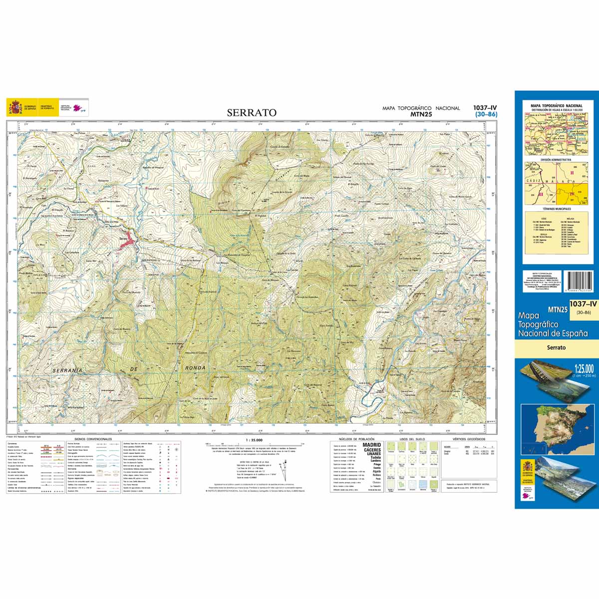 Online bestellen: Topografische kaart 1037-IV Serrato | CNIG - Instituto Geográfico Nacional1