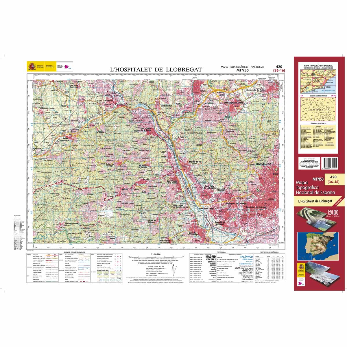 Online bestellen: Topografische kaart 420 MT50 L´Hospitalet de Llobregat | CNIG - Instituto Geográfico Nacional1