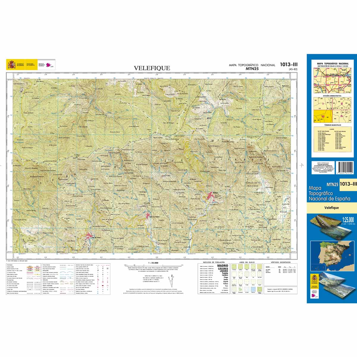 Online bestellen: Topografische kaart 1013-III Velefique | CNIG - Instituto Geográfico Nacional1