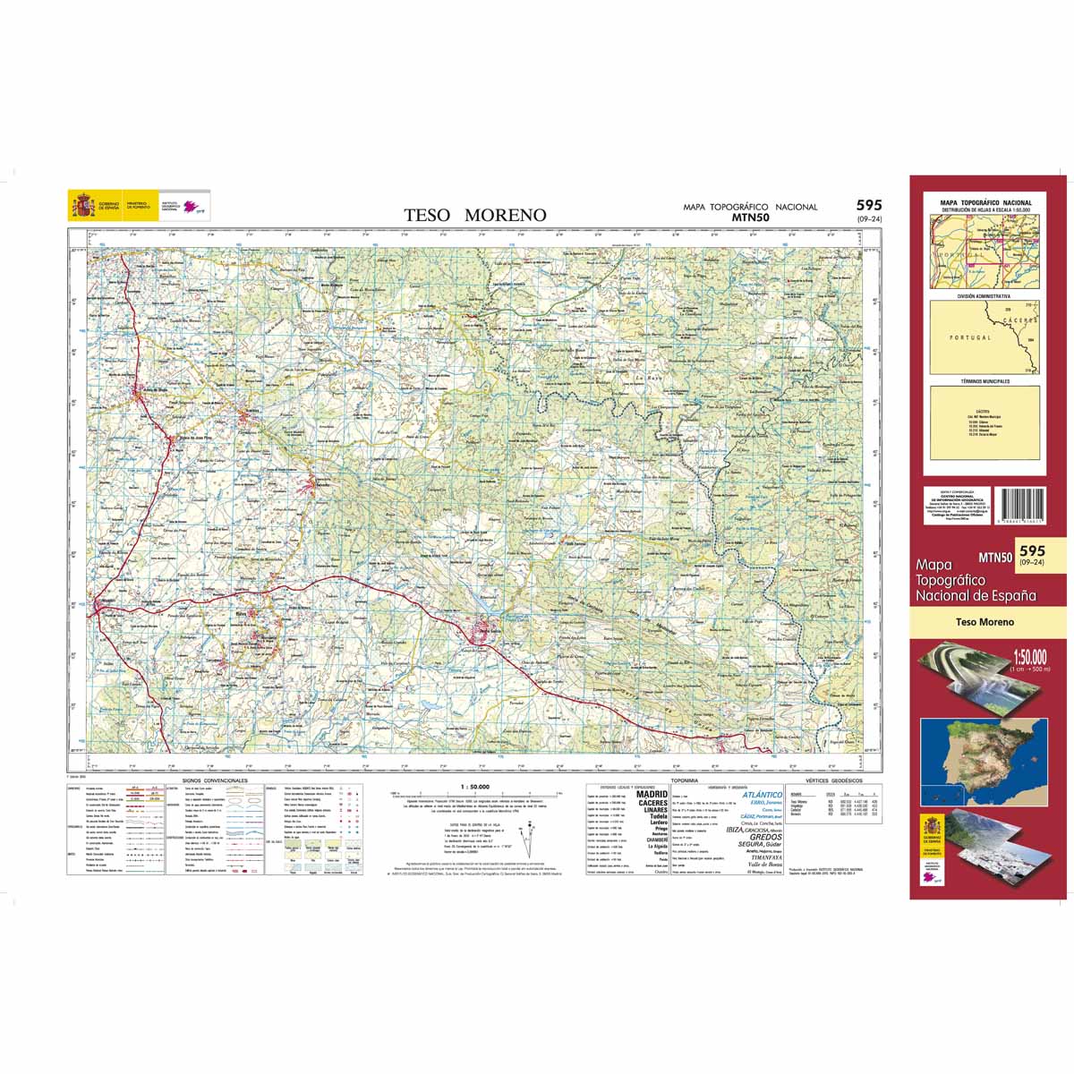 Online bestellen: Topografische kaart 595 MT50 Teso Moreno | CNIG - Instituto Geográfico Nacional1