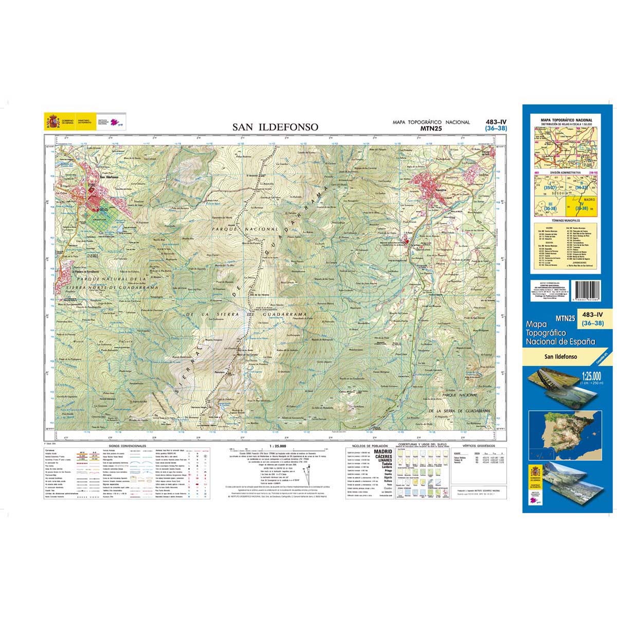 Online bestellen: Topografische kaart 483-IV San Ildefonso | CNIG - Instituto Geográfico Nacional1