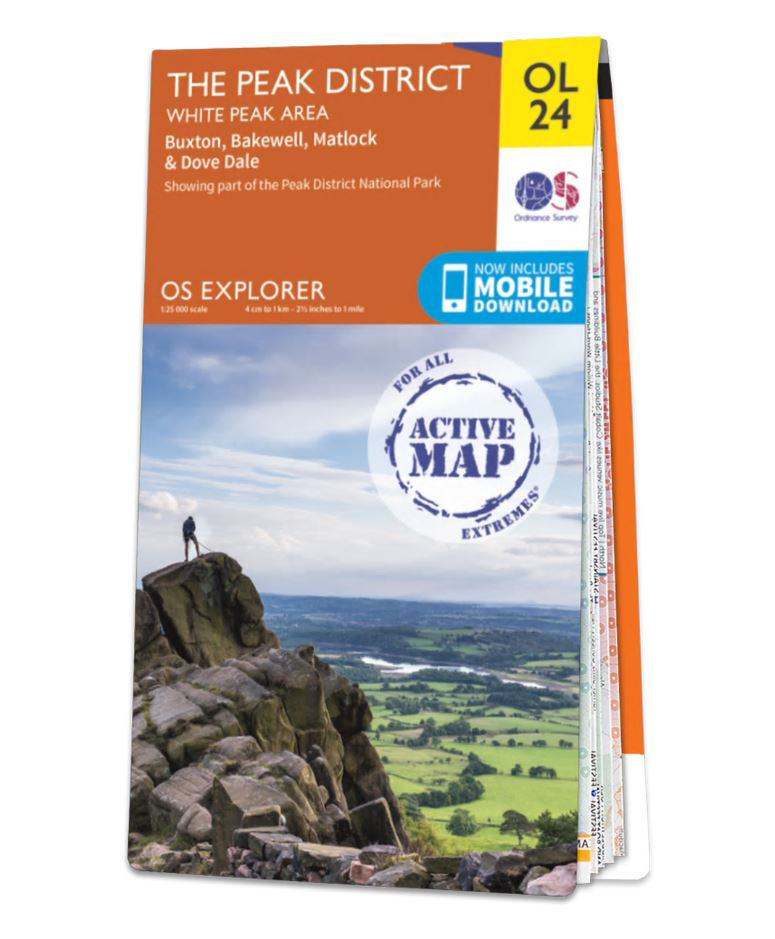 Online bestellen: Wandelkaart - Topografische kaart 24 OS Explorer Map | Active Peak District / White Peak area | Ordnance Survey