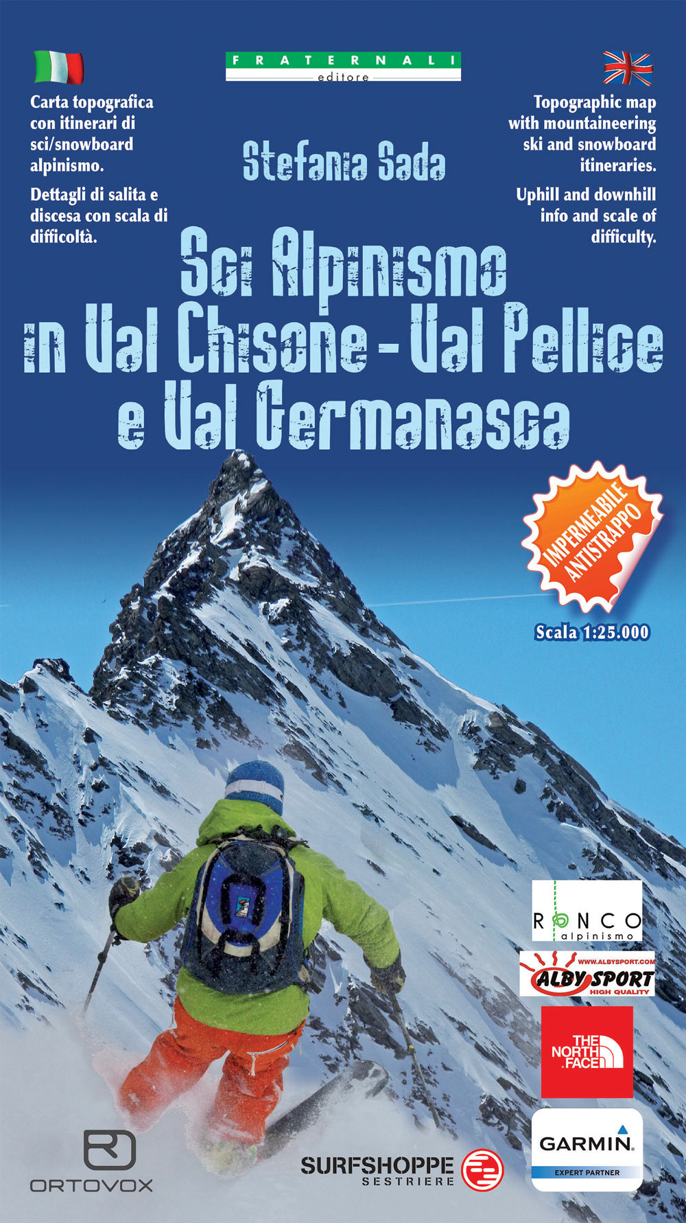 Online bestellen: Toerskikaart Ski Alpinismo Val Chisone - Val Pellice - Val Germanasca Ski touring map | Fraternali Editore