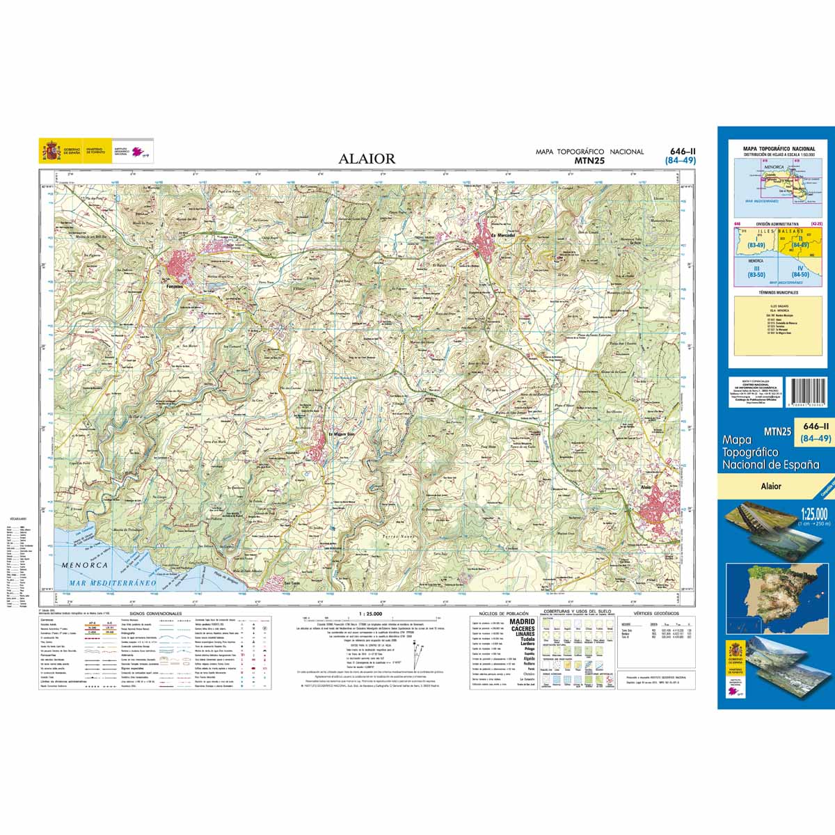 Online bestellen: Topografische kaart 646-II Alaior (Menorca) | CNIG - Instituto Geográfico Nacional1