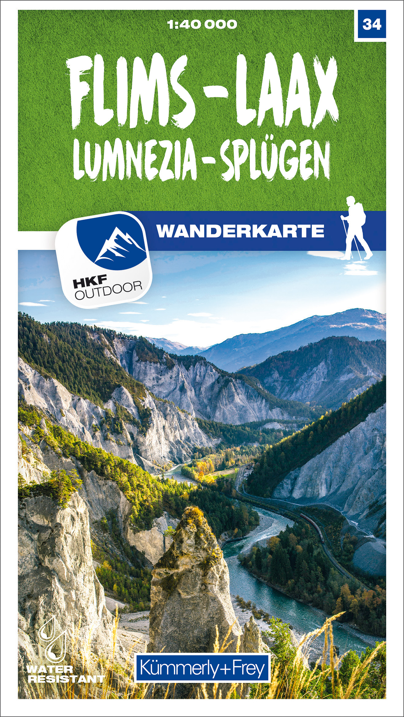 Online bestellen: Wandelkaart 34 Flims / Laax / Lumnezia / Splügen | Kümmerly & Frey