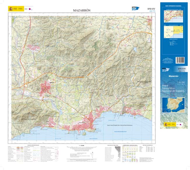 Online bestellen: Topografische kaart 976-II/IV Mazarrón | CNIG - Instituto Geográfico Nacional1