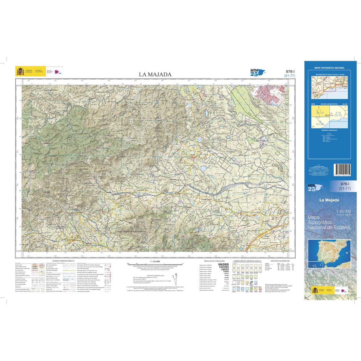 Online bestellen: Topografische kaart 976-I La Majada | CNIG - Instituto Geográfico Nacional1