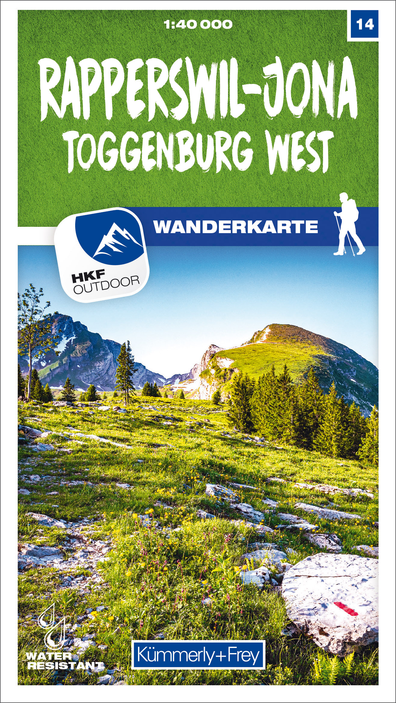 Online bestellen: Wandelkaart 14 Rapperswil-Jona / Toggenburg West | Kümmerly & Frey