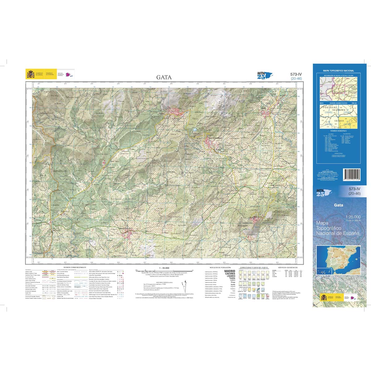 Online bestellen: Topografische kaart 573-IV Gata | CNIG - Instituto Geográfico Nacional1