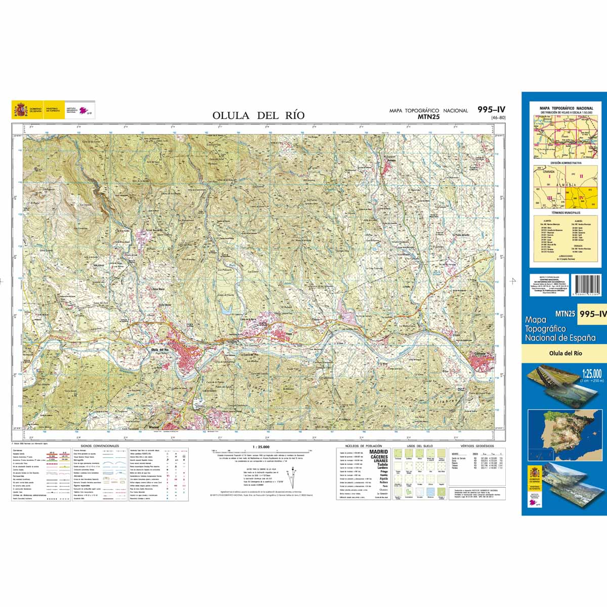 Online bestellen: Topografische kaart 995-IV Olulu del Río | CNIG - Instituto Geográfico Nacional1