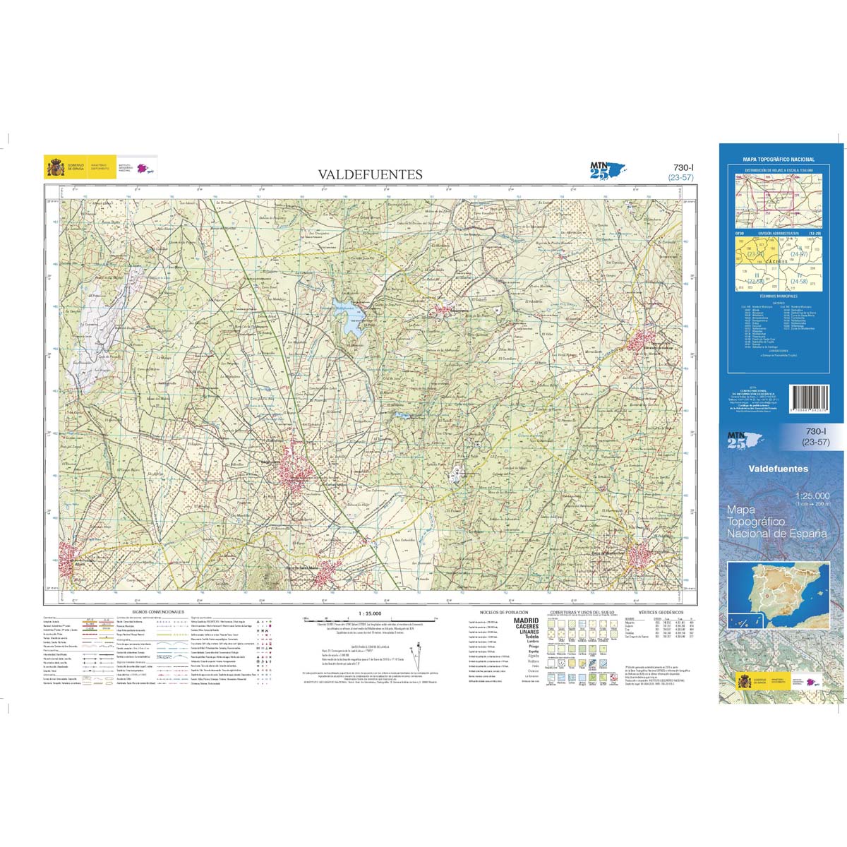 Online bestellen: Topografische kaart 730-I Valdefuentes | CNIG - Instituto Geográfico Nacional1