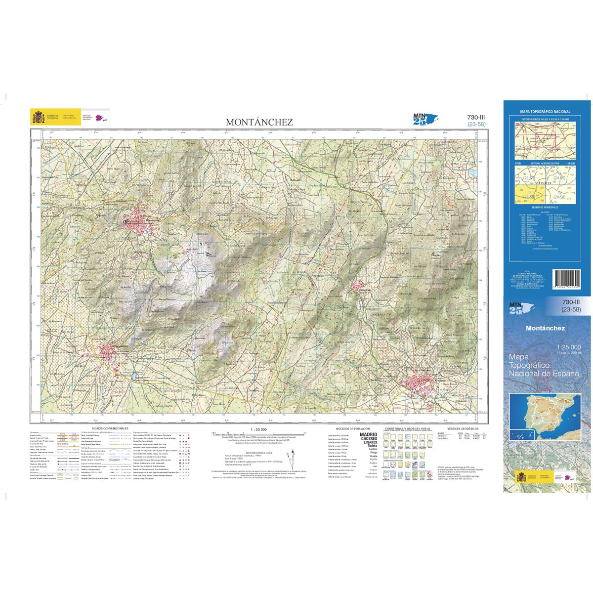 Online bestellen: Topografische kaart 730-III Montánches | CNIG - Instituto Geográfico Nacional1