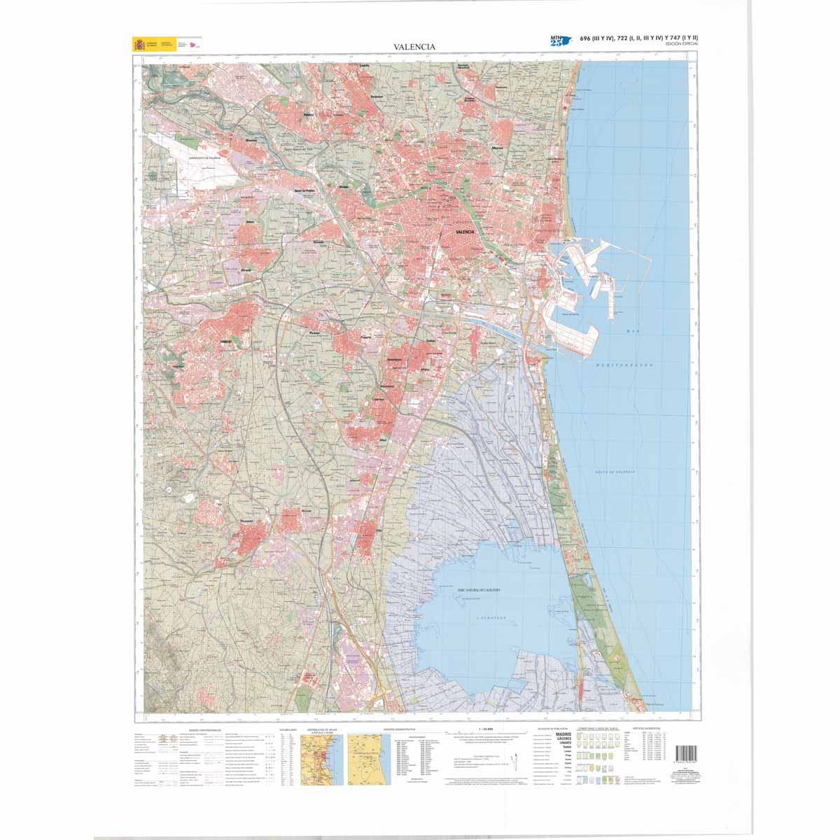 Online bestellen: Stadsplattegrond Valencia y su entorno especial | CNIG - Instituto Geográfico Nacional