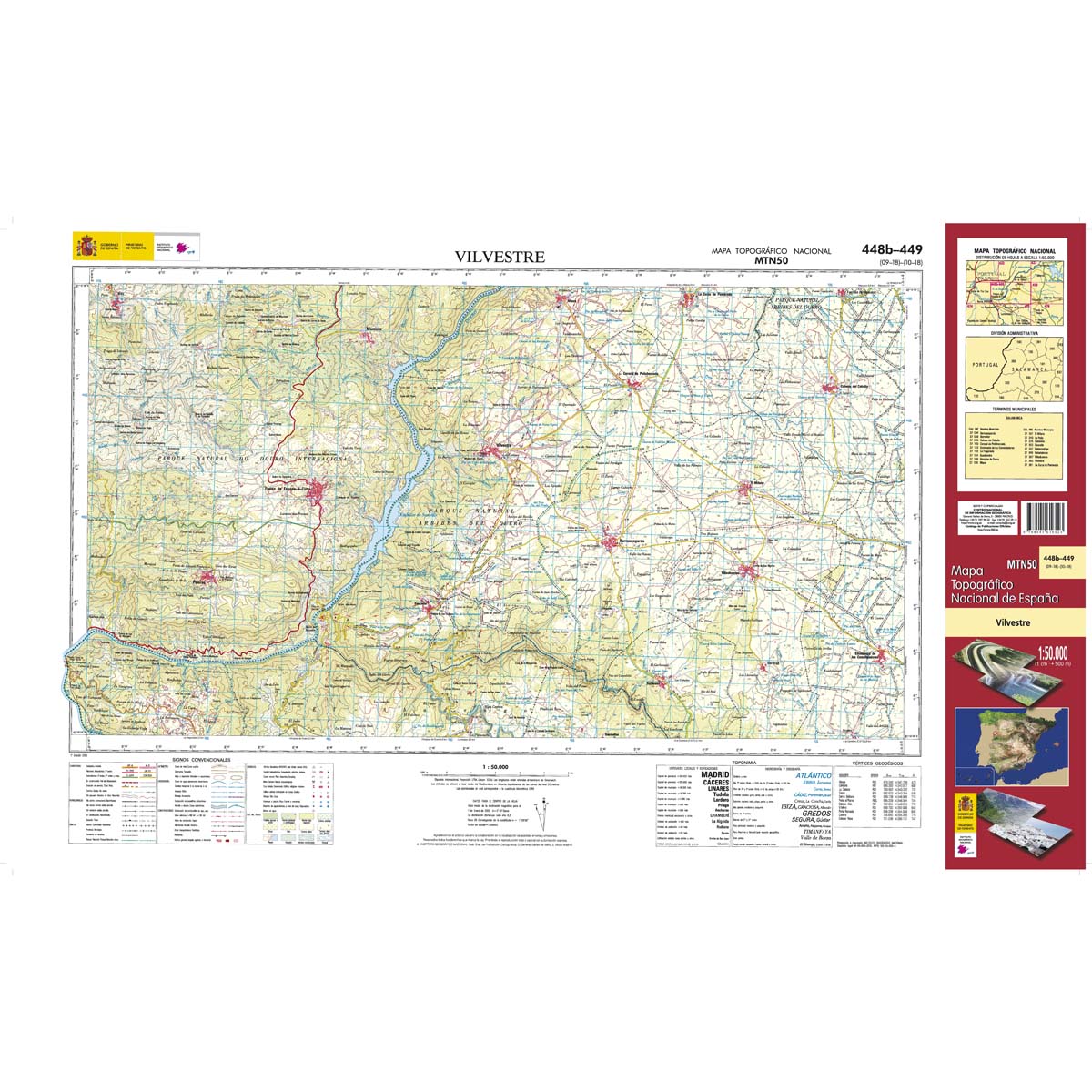 Online bestellen: Topografische kaart 448b/449 MT50 Vilvestre | CNIG - Instituto Geográfico Nacional1