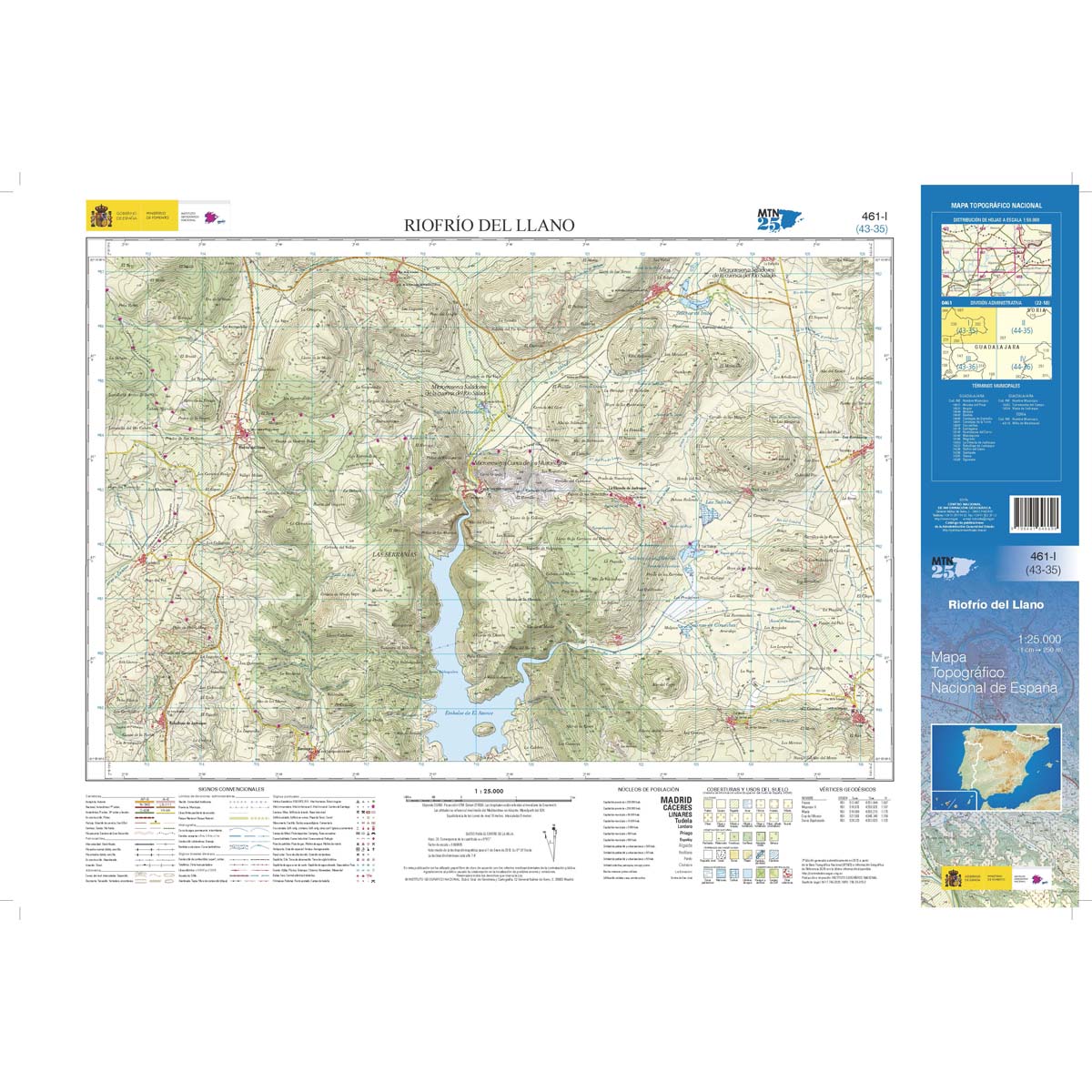 Online bestellen: Topografische kaart 461-I Riofrío del Llano | CNIG - Instituto Geográfico Nacional1