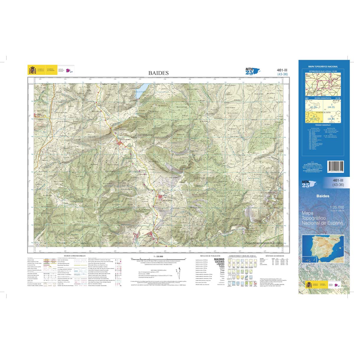 Online bestellen: Topografische kaart 461-III Baides | CNIG - Instituto Geográfico Nacional1